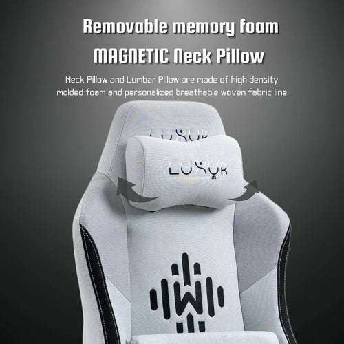 Dr luxur Weavemonster Ergonomic Gaming Chair for Office Work at Home with Breathable Honeycombed Fabric, Magnetic Neck & Lumbar Pillow, Footrest, 4-D Armrest with 180 Degree Recline (Grey)